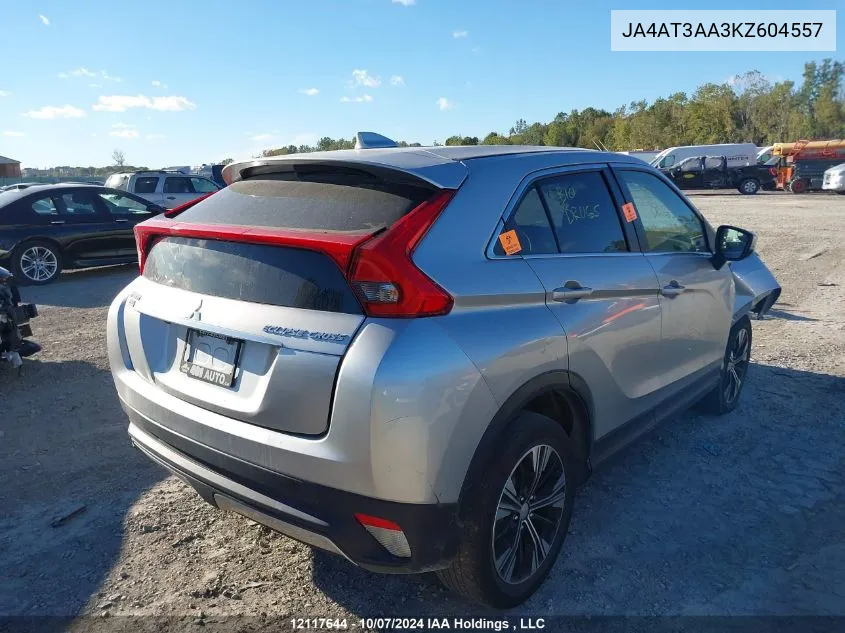 2019 Mitsubishi Eclipse Cross Es VIN: JA4AT3AA3KZ604557 Lot: 12117644