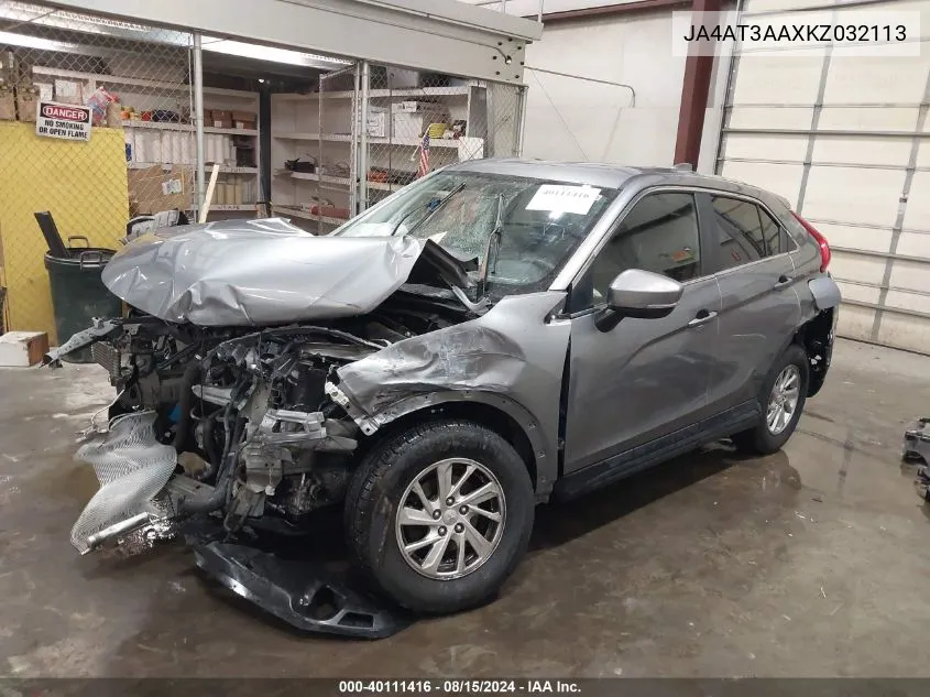 2019 Mitsubishi Eclipse Cross Es VIN: JA4AT3AAXKZ032113 Lot: 40111416