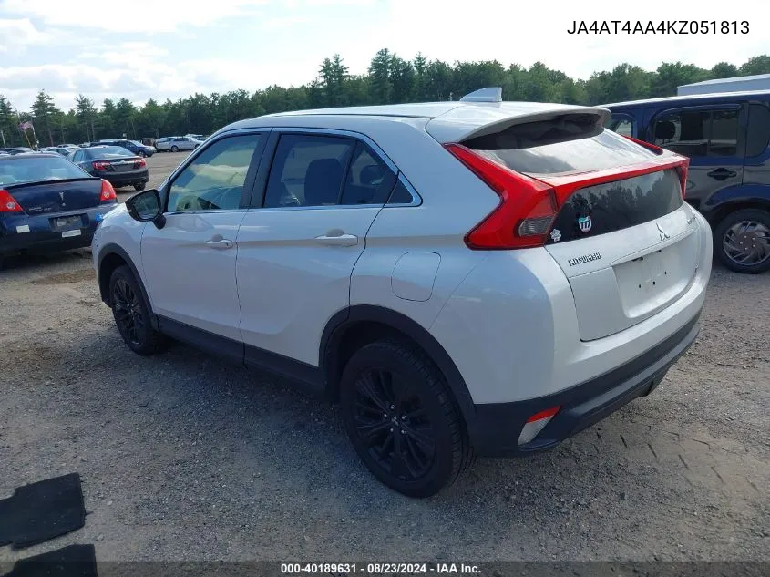 2019 Mitsubishi Eclipse Cross Le VIN: JA4AT4AA4KZ051813 Lot: 40189631