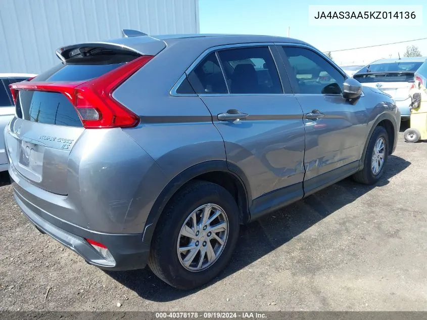 2019 Mitsubishi Eclipse Cross Es VIN: JA4AS3AA5KZ014136 Lot: 40378178