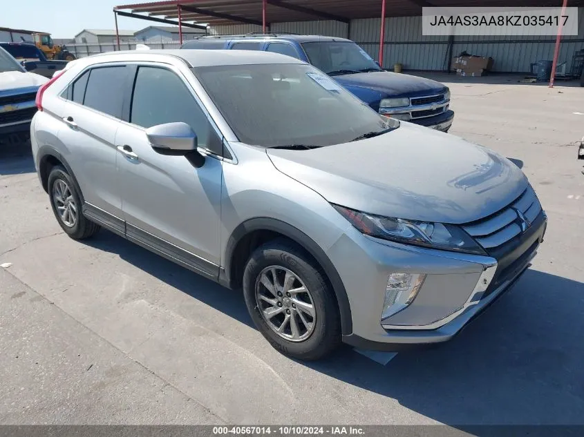 2019 Mitsubishi Eclipse Cross Es VIN: JA4AS3AA8KZ035417 Lot: 40567014