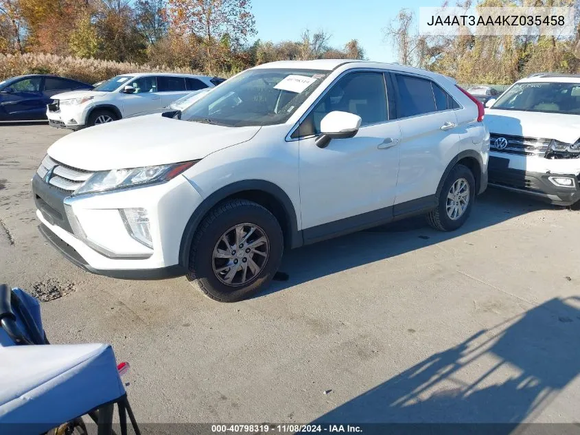 2019 Mitsubishi Eclipse Cross Es VIN: JA4AT3AA4KZ035458 Lot: 40798319