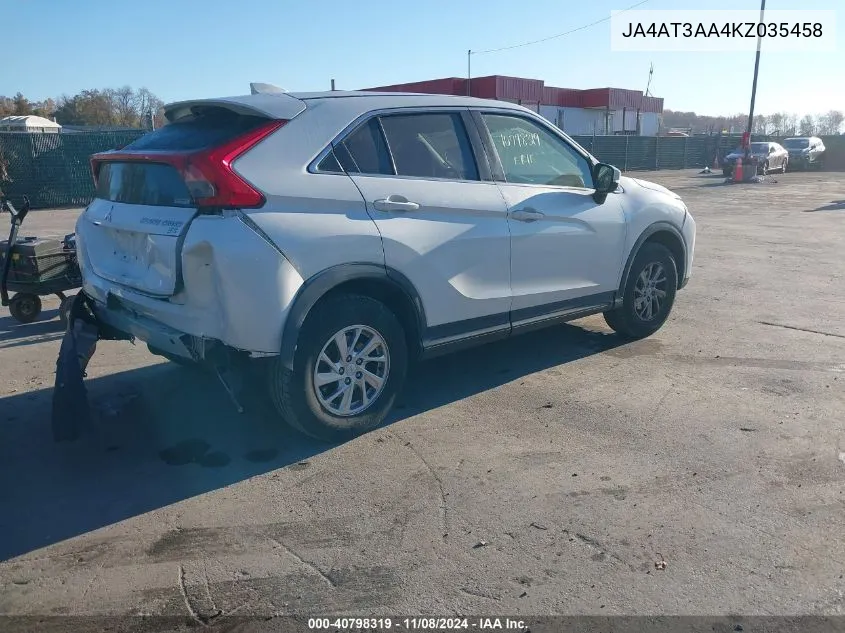 2019 Mitsubishi Eclipse Cross Es VIN: JA4AT3AA4KZ035458 Lot: 40798319