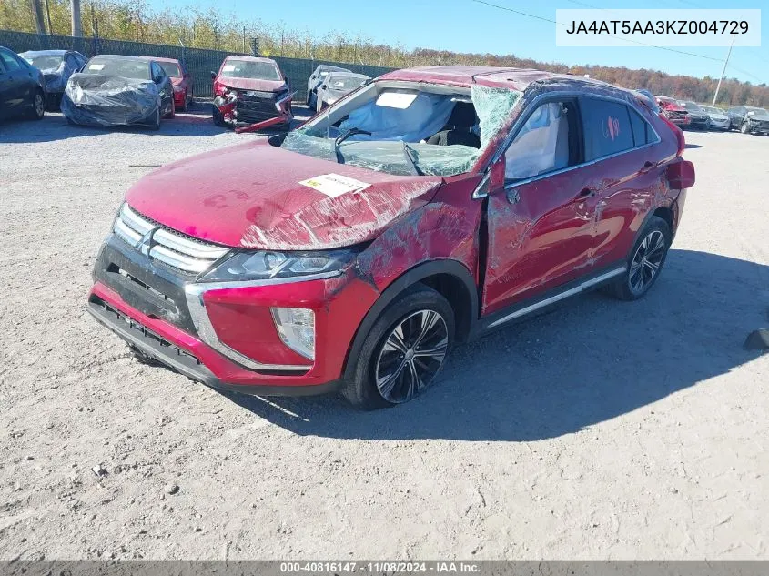 2019 Mitsubishi Eclipse Cross Se VIN: JA4AT5AA3KZ004729 Lot: 40816147