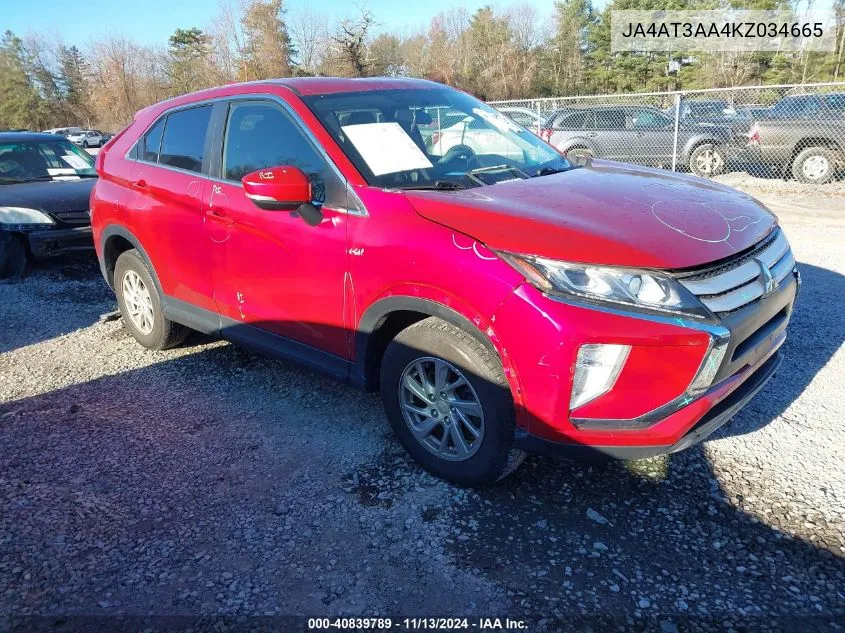 JA4AT3AA4KZ034665 2019 Mitsubishi Eclipse Cross Es