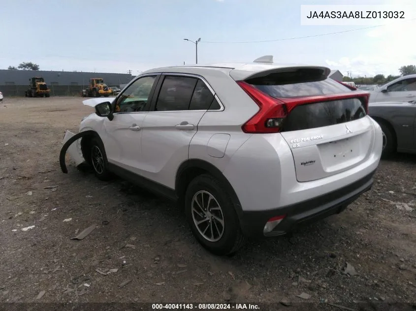 2020 Mitsubishi Eclipse Cross Es 1.5T VIN: JA4AS3AA8LZ013032 Lot: 40041143