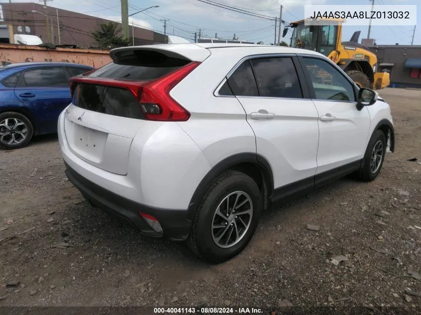 2020 Mitsubishi Eclipse Cross Es 1.5T VIN: JA4AS3AA8LZ013032 Lot: 40041143