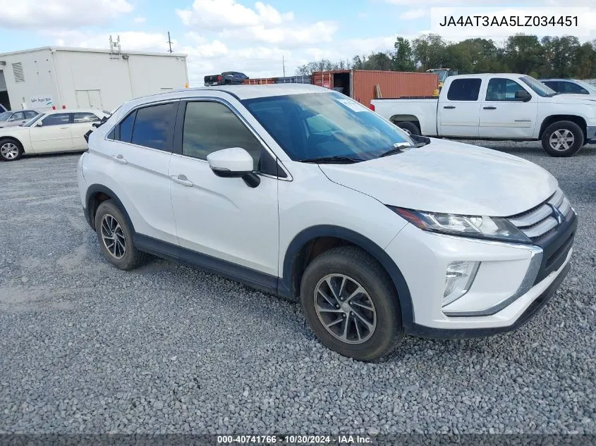 2020 Mitsubishi Eclipse Cross Es 1.5T Awc VIN: JA4AT3AA5LZ034451 Lot: 40741766