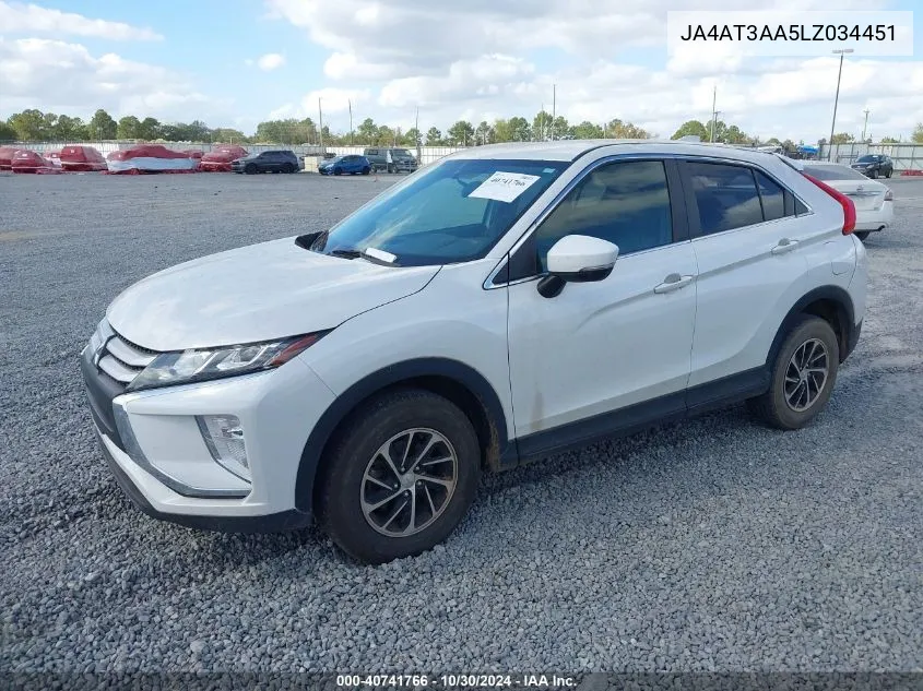 2020 Mitsubishi Eclipse Cross Es 1.5T Awc VIN: JA4AT3AA5LZ034451 Lot: 40741766