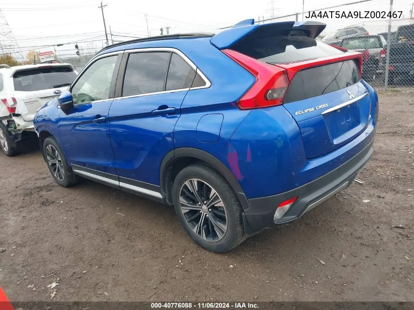 2020 Mitsubishi Eclipse Cross Sel 1.5T Awc VIN: JA4AT5AA9LZ002467 Lot: 40776088