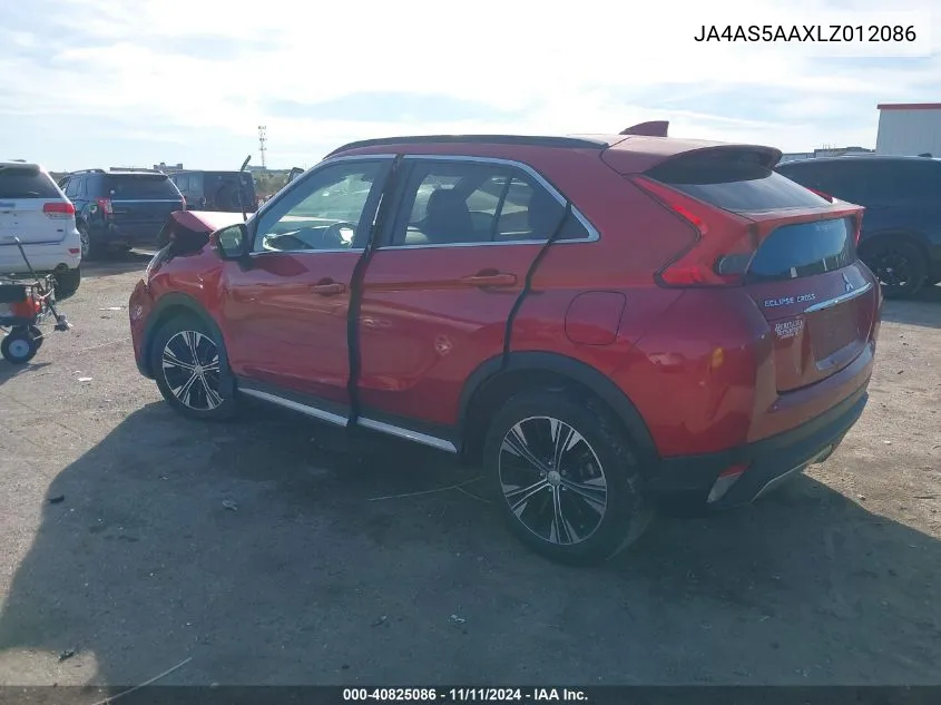 2020 Mitsubishi Eclipse Cross Se 1.5T VIN: JA4AS5AAXLZ012086 Lot: 40825086