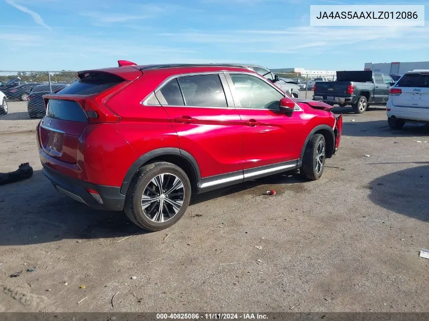 2020 Mitsubishi Eclipse Cross Se 1.5T VIN: JA4AS5AAXLZ012086 Lot: 40825086