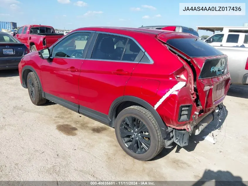 2020 Mitsubishi Eclipse Cross Le 1.5T VIN: JA4AS4AA0LZ017436 Lot: 40835681