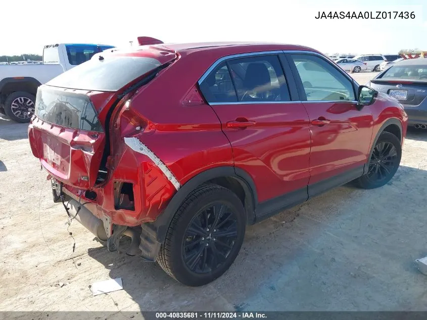 2020 Mitsubishi Eclipse Cross Le 1.5T VIN: JA4AS4AA0LZ017436 Lot: 40835681