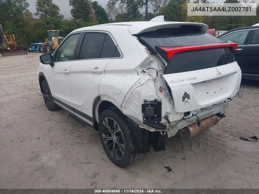 2020 Mitsubishi Eclipse Cross Se 1.5T Awc VIN: JA4AT5AA4LZ002781 Lot: 40854848