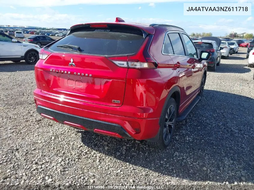 2022 Mitsubishi Eclipse Cross Le VIN: JA4ATVAA3NZ611718 Lot: 12114990