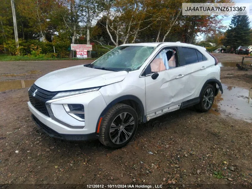 2022 Mitsubishi Eclipse Cross VIN: JA4ATUAA7NZ613367 Lot: 12120512