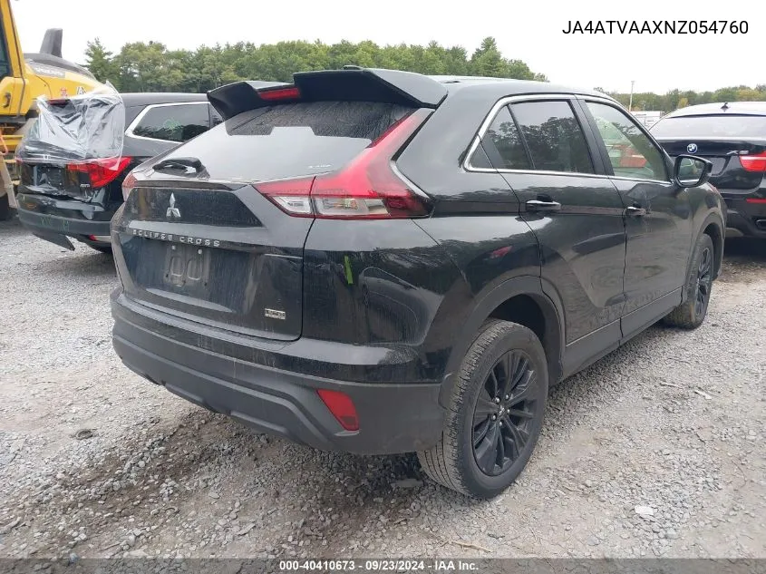 2022 Mitsubishi Eclipse Cross Le VIN: JA4ATVAAXNZ054760 Lot: 40410673