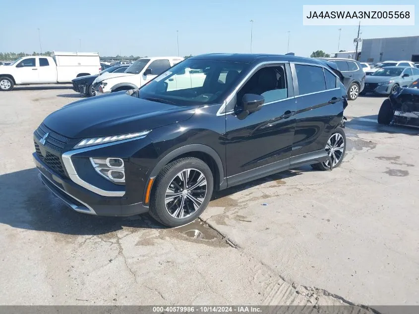 2022 Mitsubishi Eclipse Cross Se/Se Special Edition/Sel/Sel Special Edition VIN: JA4ASWAA3NZ005568 Lot: 40579986