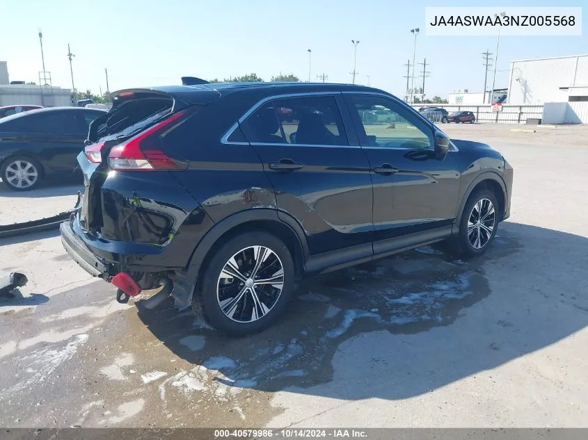 JA4ASWAA3NZ005568 2022 Mitsubishi Eclipse Cross Se/Se Special Edition/Sel/Sel Special Edition