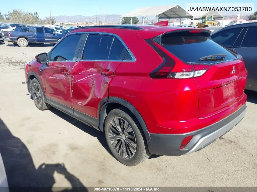 2022 Mitsubishi Eclipse Cross Se/Se Special Edition/Sel/Sel Special Edition VIN: JA4ASWAAXNZ053780 Lot: 40716070