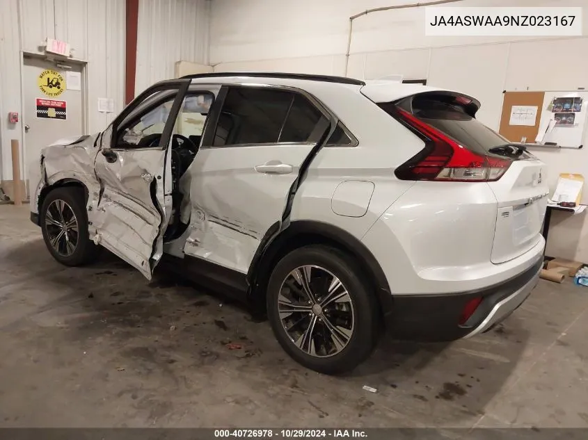 2022 Mitsubishi Eclipse Cross Se/Se Special Edition/Sel/Sel Special Edition VIN: JA4ASWAA9NZ023167 Lot: 40726978