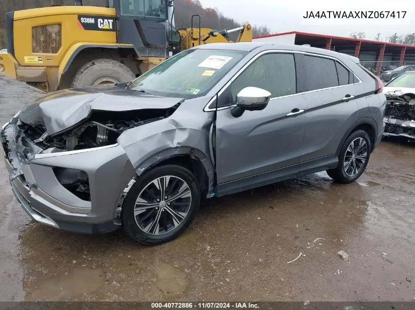 2022 Mitsubishi Eclipse Cross Se /Se Special Edition /Sel /Sel Special Edition VIN: JA4ATWAAXNZ067417 Lot: 40772886