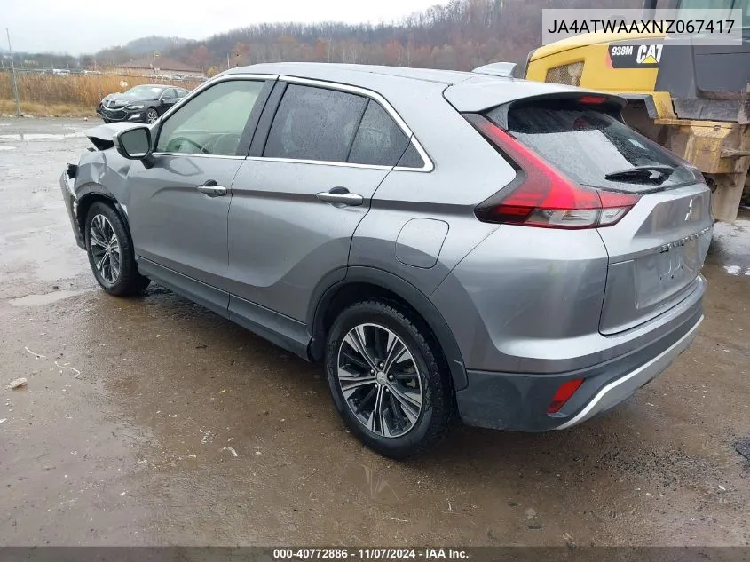 2022 Mitsubishi Eclipse Cross Se /Se Special Edition /Sel /Sel Special Edition VIN: JA4ATWAAXNZ067417 Lot: 40772886