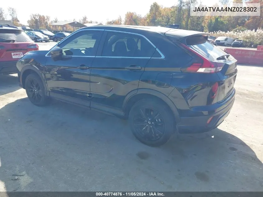 2022 Mitsubishi Eclipse Cross Le VIN: JA4ATVAA4NZ028302 Lot: 40774876