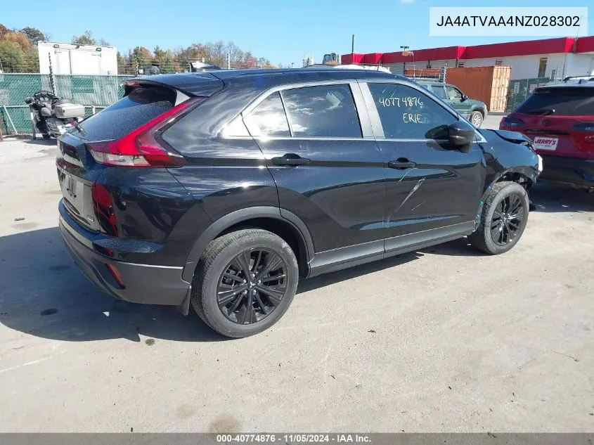 2022 Mitsubishi Eclipse Cross Le VIN: JA4ATVAA4NZ028302 Lot: 40774876