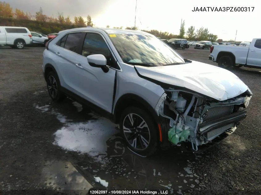 2023 Mitsubishi Eclipse Cross VIN: JA4ATVAA3PZ600317 Lot: 12062097