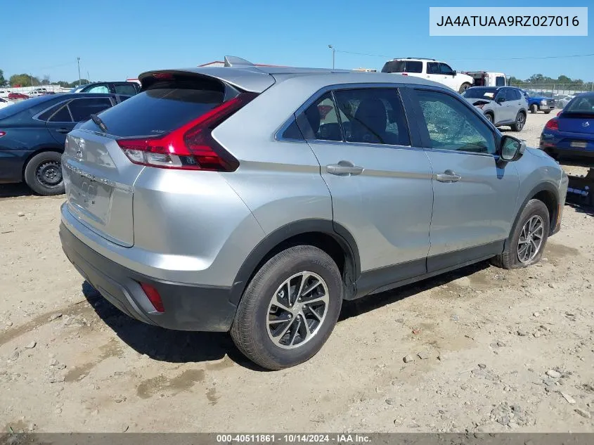 2024 Mitsubishi Eclipse Cross Es VIN: JA4ATUAA9RZ027016 Lot: 40511861