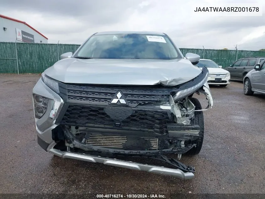 2024 Mitsubishi Eclipse Cross Se /Sel VIN: JA4ATWAA8RZ001678 Lot: 40716274