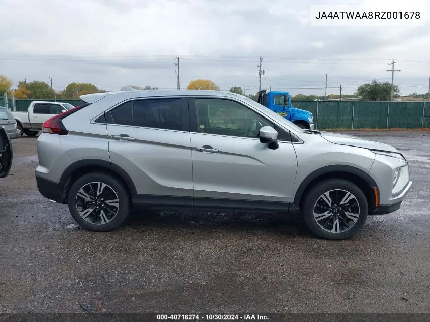 2024 Mitsubishi Eclipse Cross Se /Sel VIN: JA4ATWAA8RZ001678 Lot: 40716274