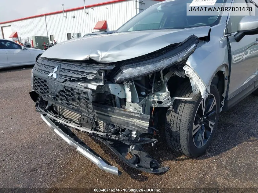 2024 Mitsubishi Eclipse Cross Se /Sel VIN: JA4ATWAA8RZ001678 Lot: 40716274