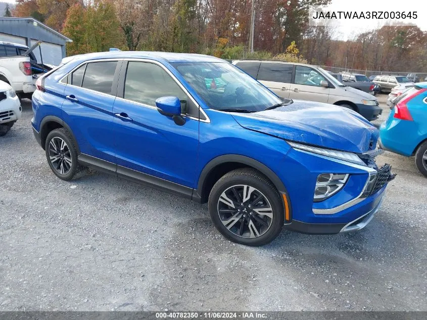 2024 Mitsubishi Eclipse Cross Se VIN: JA4ATWAA3RZ003645 Lot: 40782350