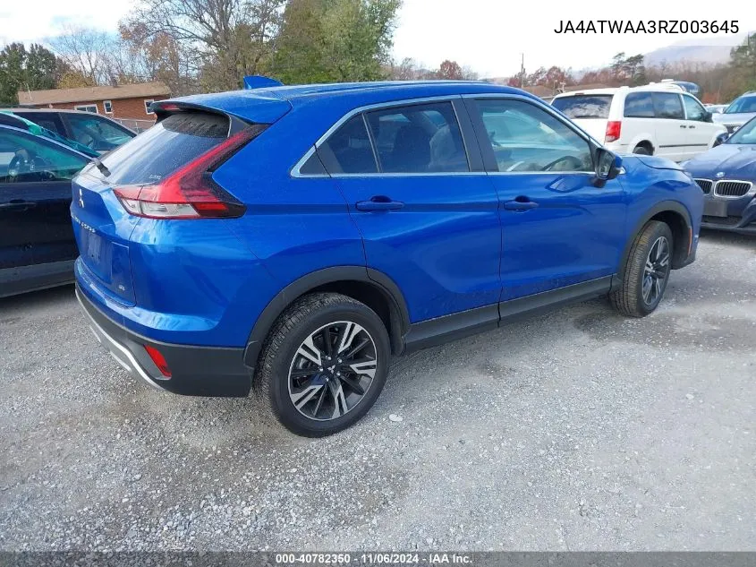 2024 Mitsubishi Eclipse Cross Se VIN: JA4ATWAA3RZ003645 Lot: 40782350