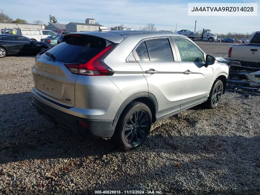 2024 Mitsubishi Eclipse Cross Le VIN: JA4ATVAA9RZ014028 Lot: 40829015