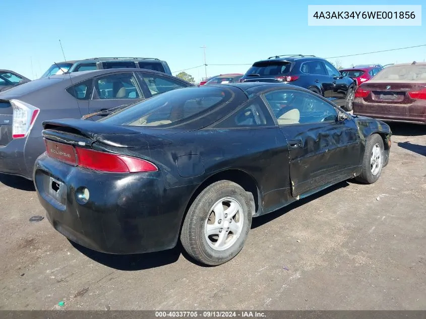 1998 Mitsubishi Eclipse Rs VIN: 4A3AK34Y6WE001856 Lot: 40337705