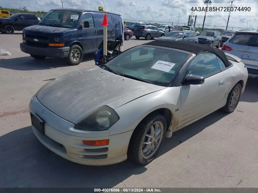 4A3AE85H72E074490 2002 Mitsubishi Eclipse Spyder Gt