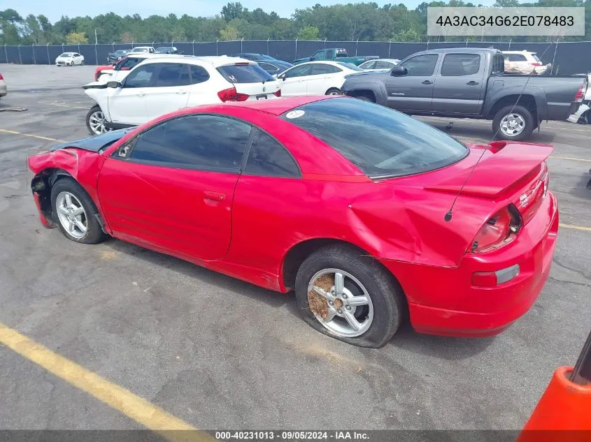 2002 Mitsubishi Eclipse Rs VIN: 4A3AC34G62E078483 Lot: 40231013