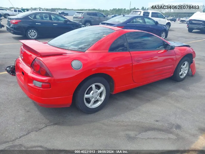 2002 Mitsubishi Eclipse Rs VIN: 4A3AC34G62E078483 Lot: 40231013