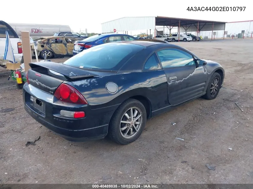 2002 Mitsubishi Eclipse Gs VIN: 4A3AC44G02E010797 Lot: 40489835