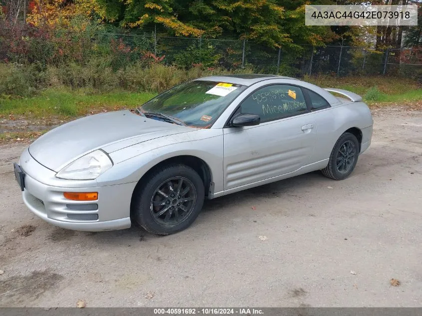 2002 Mitsubishi Eclipse Gs VIN: 4A3AC44G42E073918 Lot: 40591692