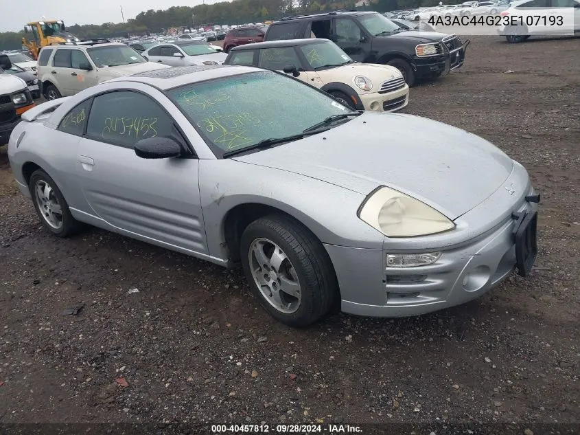 2003 Mitsubishi Eclipse Gs VIN: 4A3AC44G23E107193 Lot: 40457812