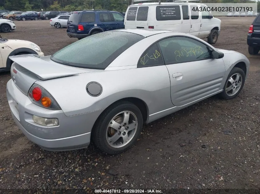 2003 Mitsubishi Eclipse Gs VIN: 4A3AC44G23E107193 Lot: 40457812