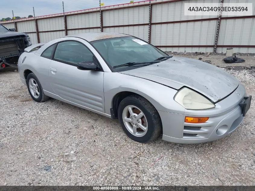 2003 Mitsubishi Eclipse Rs VIN: 4A3AC34G93E053594 Lot: 40503089