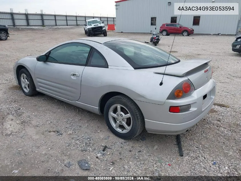 2003 Mitsubishi Eclipse Rs VIN: 4A3AC34G93E053594 Lot: 40503089