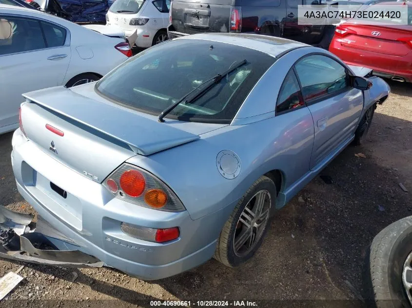 2003 Mitsubishi Eclipse Gts VIN: 4A3AC74H73E024420 Lot: 40690661