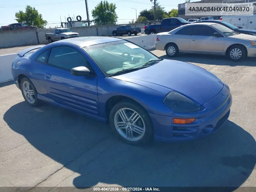 2004 Mitsubishi Eclipse Gt VIN: 4A3AC84HX4E049870 Lot: 40472036